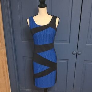Buy 2 Get 1 Free Enfocus Studio Blue & Black Bodycon Mini Dress Sz 6 Fits Like 4